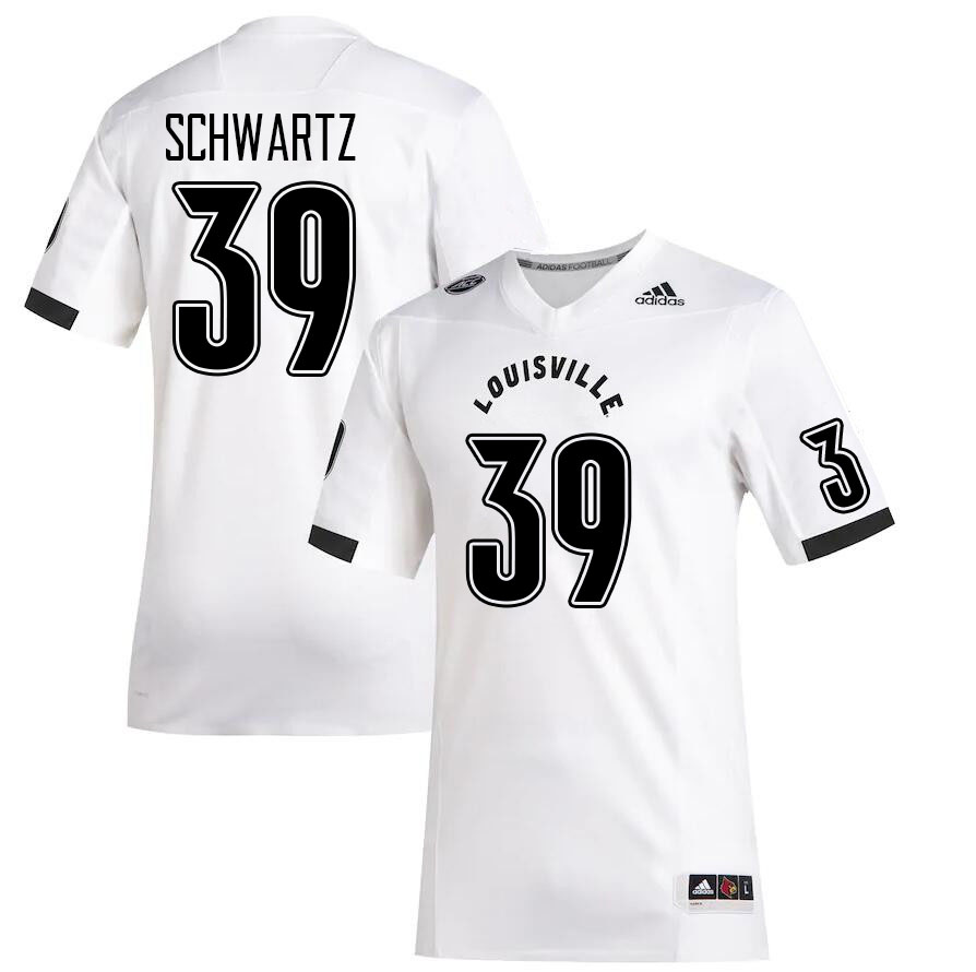 Men #39 Carter Schwartz Louisville Cardinals College Football Jerseys Stitched Sale-White